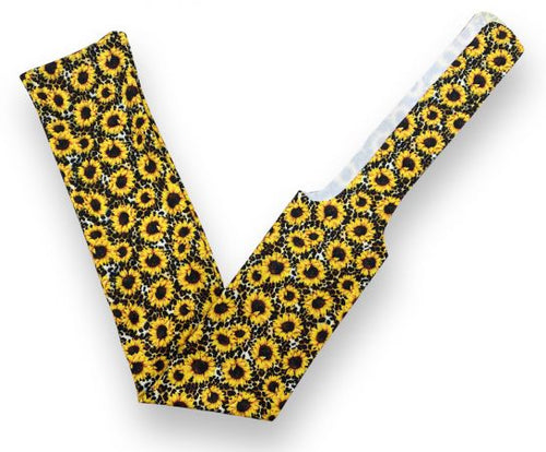 Sunflower and Cheetah Lycra printed slip on tail bag