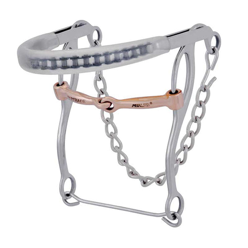 Plastic Cover Nose Combo Hackamore With Copper Snaffle Bit