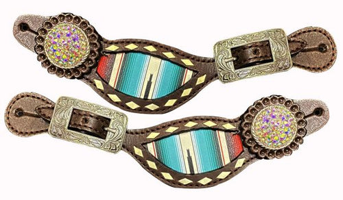 Southwest Serape print spur straps