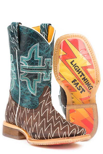 Tin Haul Boys' Thunderbolt Cowboy Boots - Square Toe