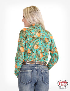 Cowgirl Tuff Pineapple Faux Button Up